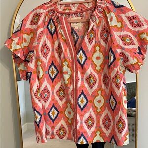 Umgee Pink and Orange Patterned Blouse
